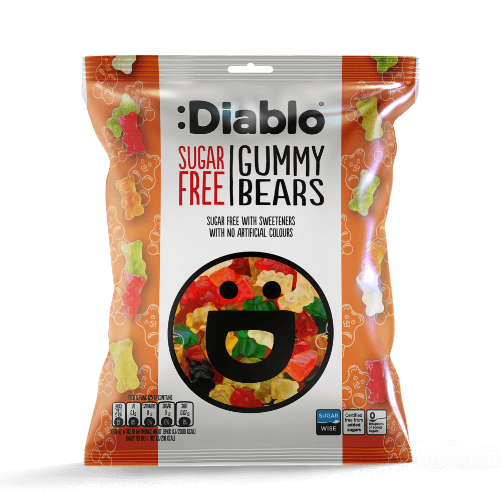Diablo Gummy Bears - 75g. (Sugar Free) (29/11-25)