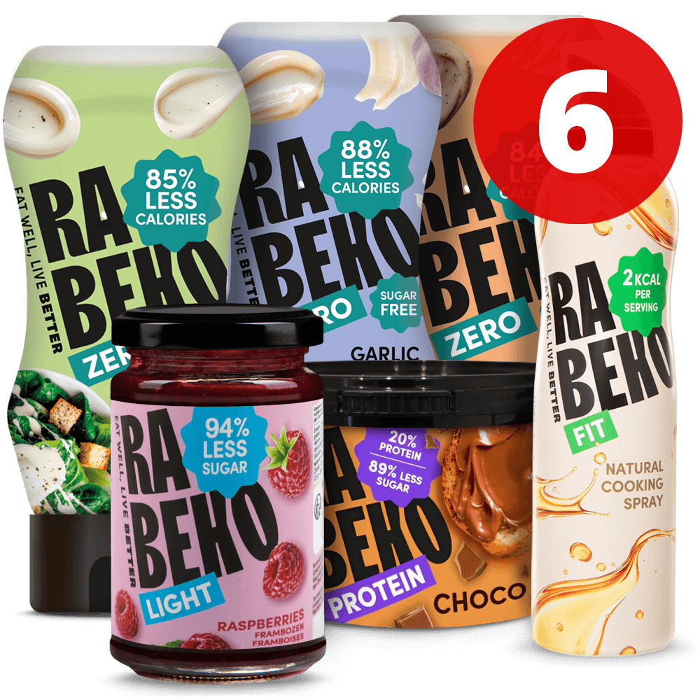 6 Mixed Rabeko (Topping, Dressing, Sauce, Jam, Cooking Spray)