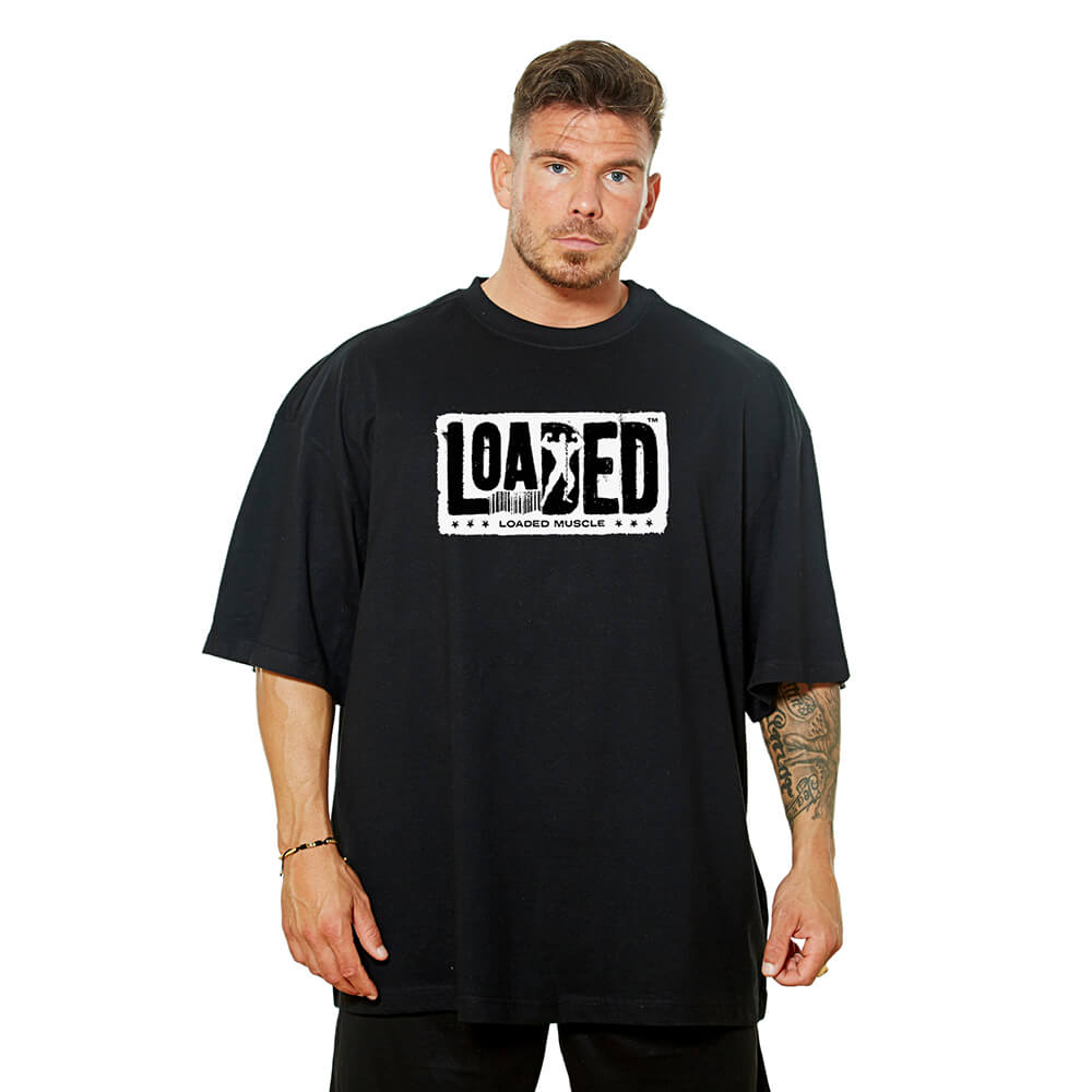 Loaded Barcode Oversize Tee - Black