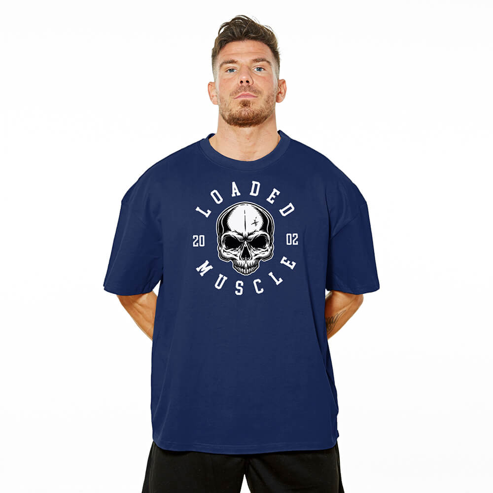 Loaded Skull Oversize Tee - Navy