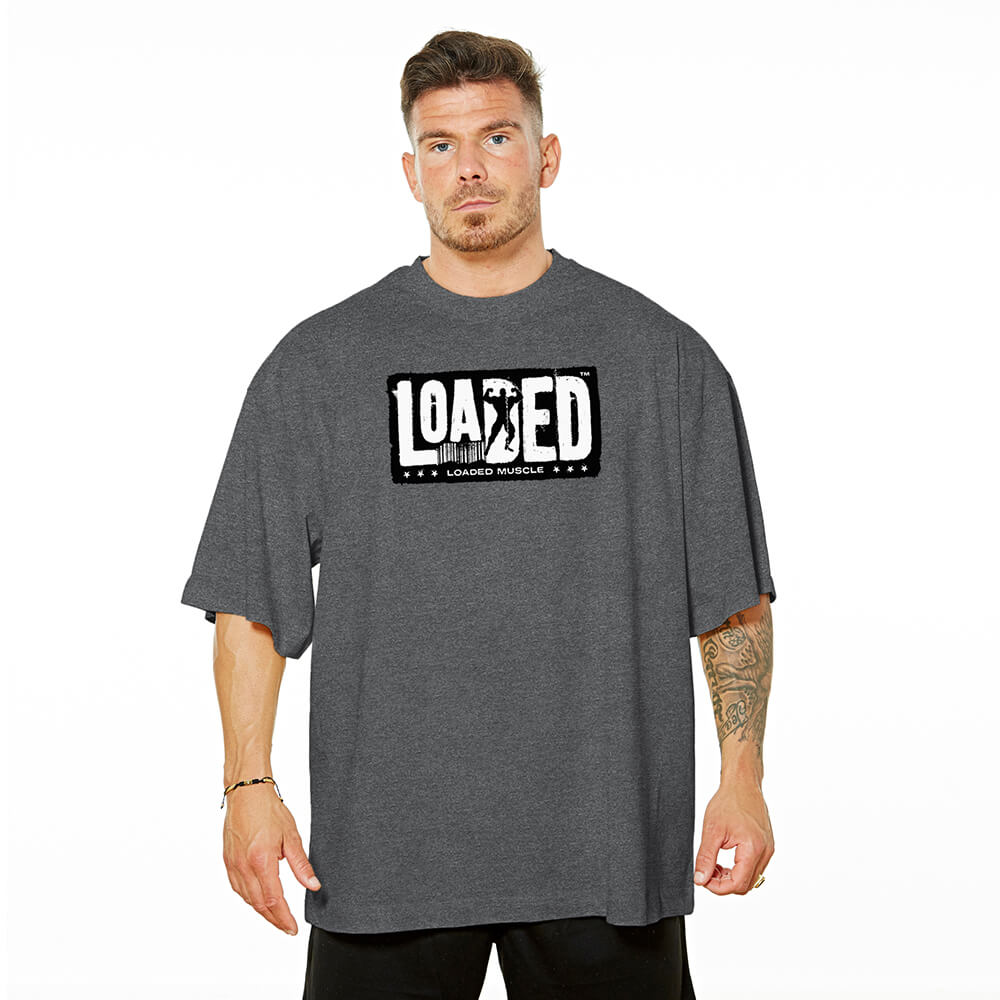 Loaded Barcode Oversize Tee - Charcoal