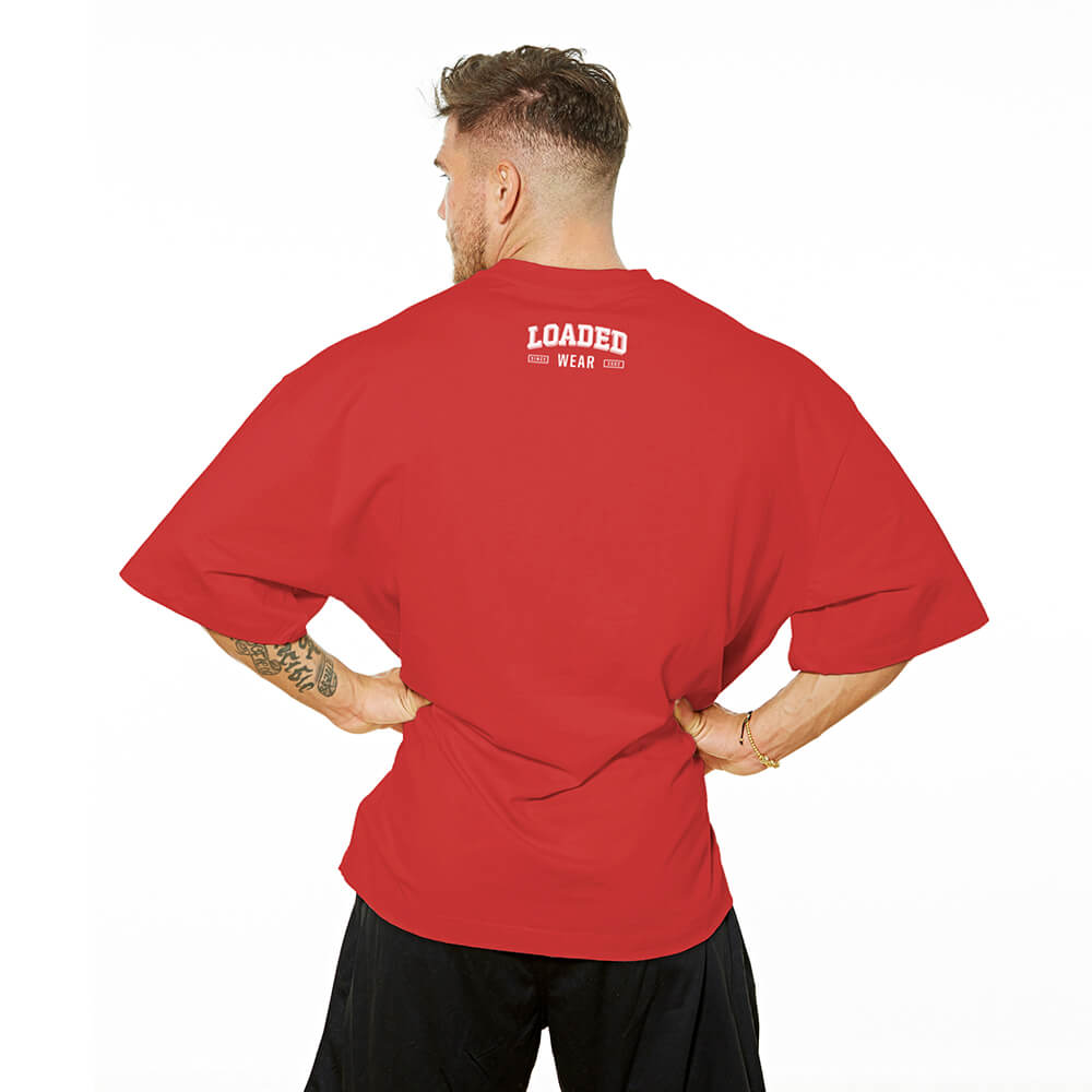 Loaded Barcode Oversize Tee - Red