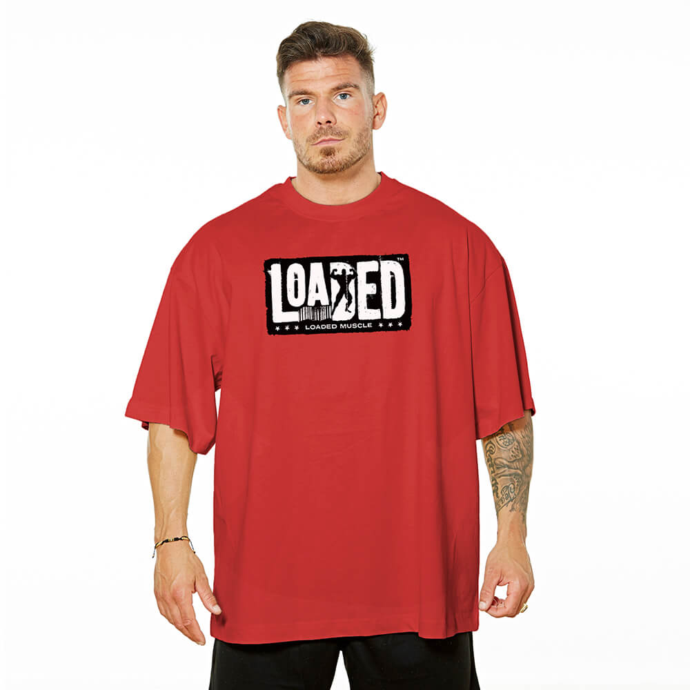 Loaded Barcode Oversize Tee - Red