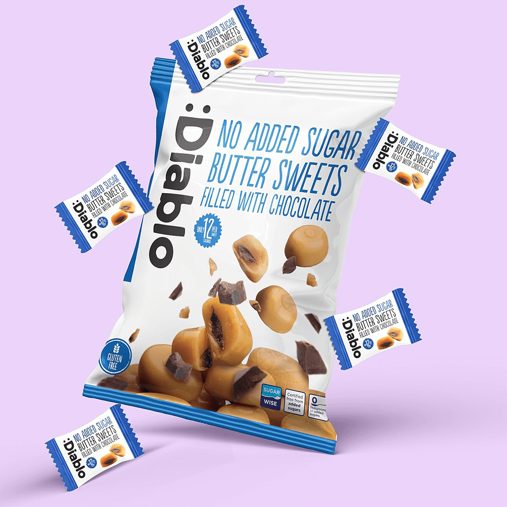 Butter Filled with Chocolate Sweets - 75g. (No Added Sugar)