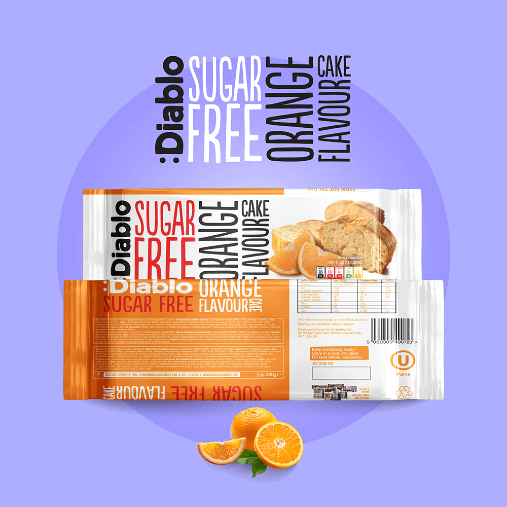 Diablo Sugarfree Orange Flavor Cake - 200g.