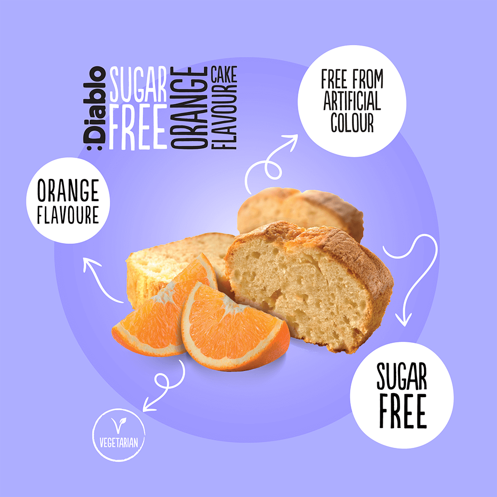 Diablo Sugarfree Orange Flavor Cake - 200g.