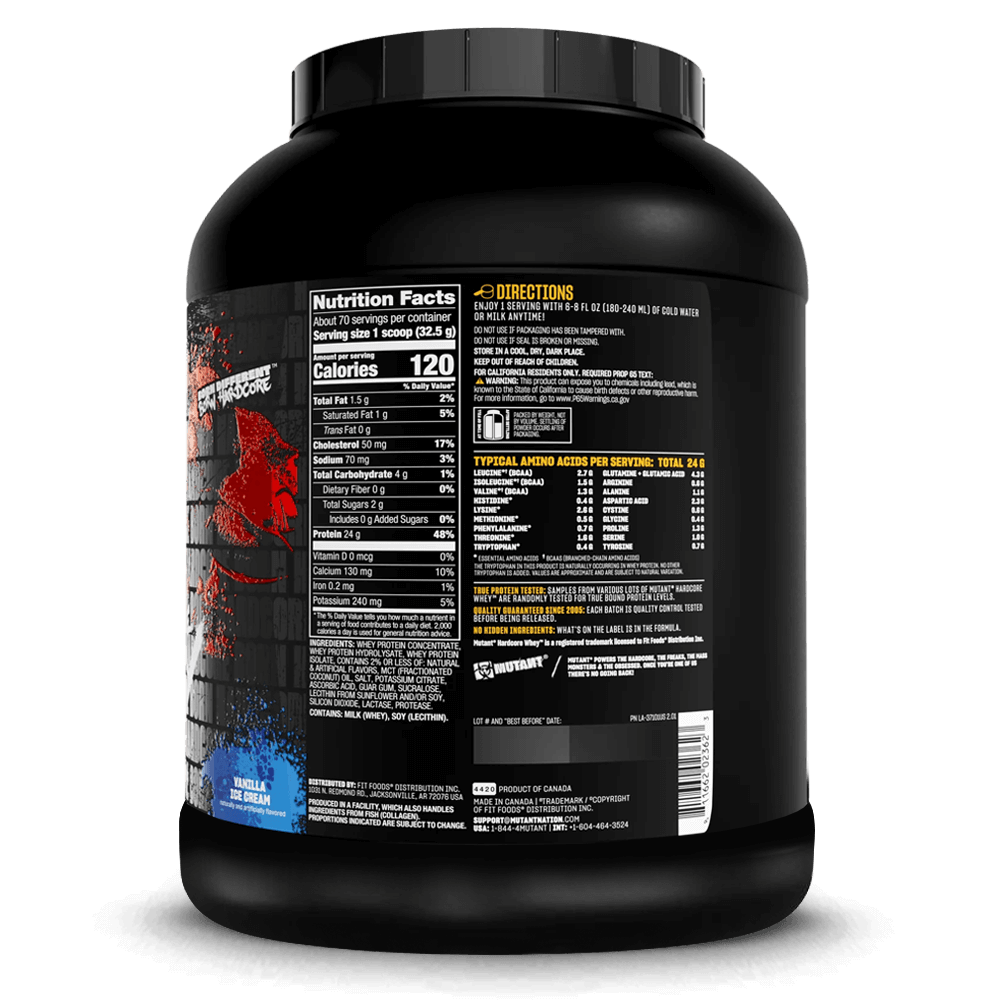 Mutant Hardcore Whey Vanilla Ice Cream - 2270g.