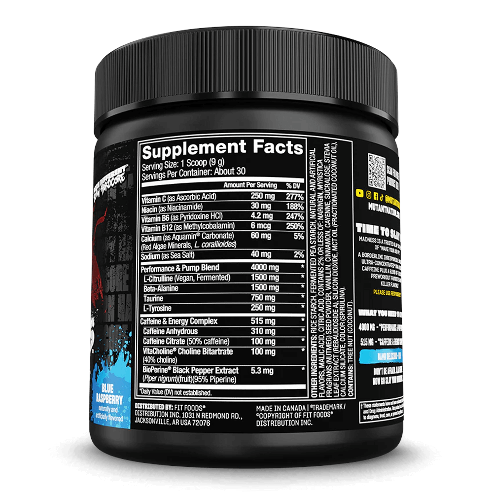 Mutant Madness Blue Raspberry - 30 serv.