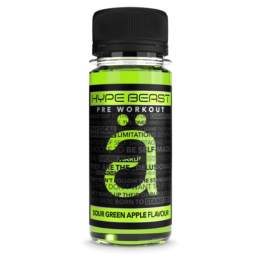 HypeBeast Pre-Workout Shot Sour Green Apple - 60ml.