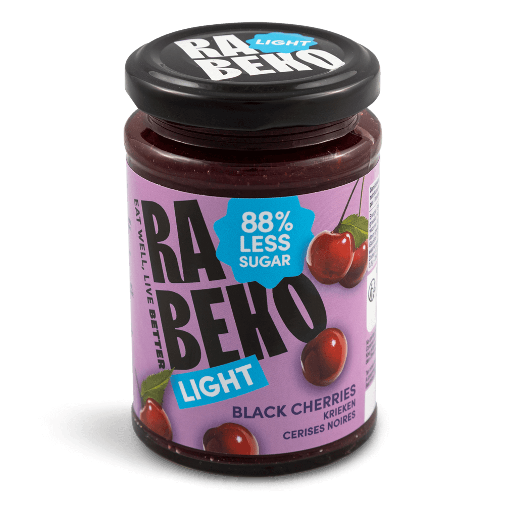 Rabeko Light Jam Black Cherries - 230g.
