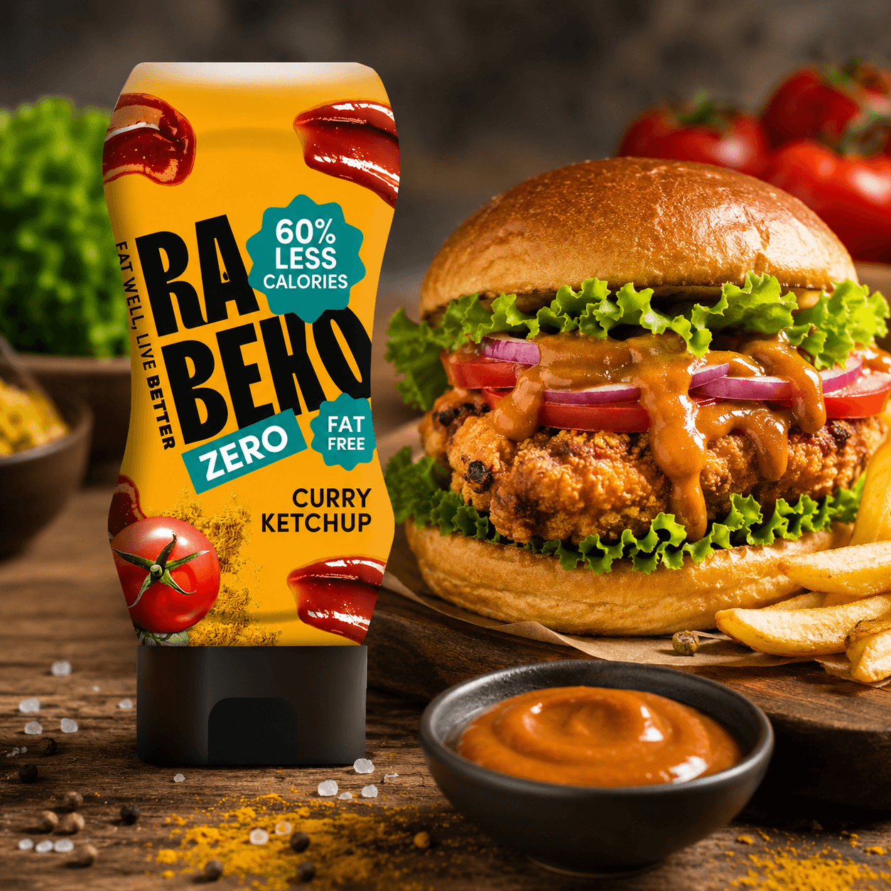 Rabeko Zero Curry Ketchup - 350ml.