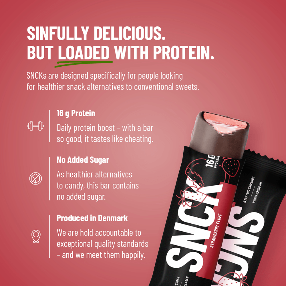 SNCK Protein Bar Strawberry Fluff - 55g.