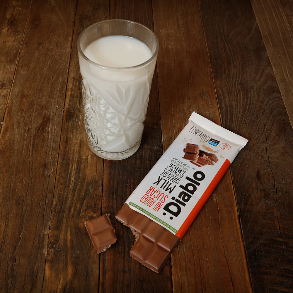Diablo Milk Chocolate Crispy Rice - 75g. (No Added Sugar)