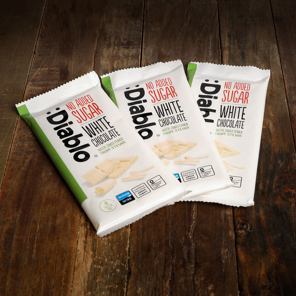 Diablo White Chocolate - 75g. (No Added Sugar)