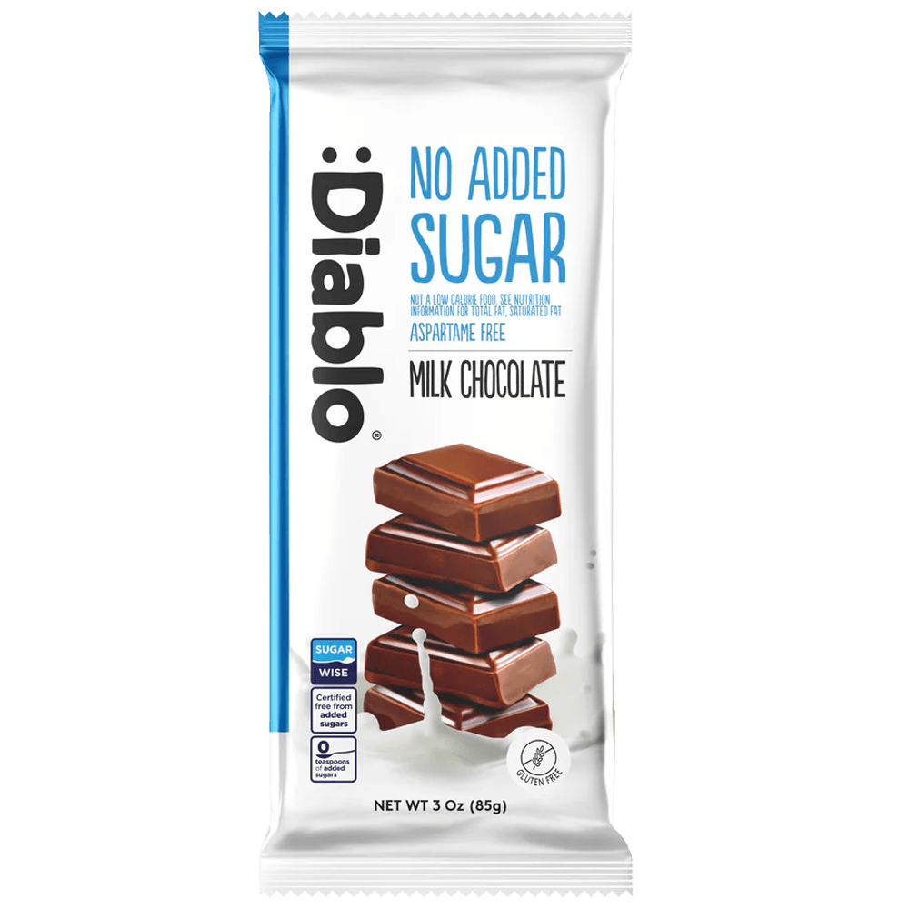 Diablo Milk Chocolate Bar - 85g. (No Added Sugar)