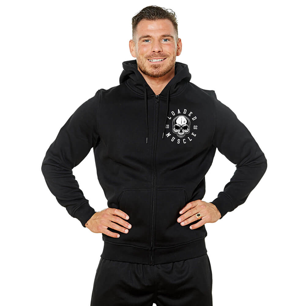 Loaded Skull Zip Hoodie - Black