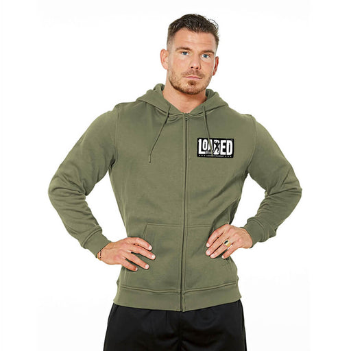 Loaded Barcode Zip Hoodie - Washed Green