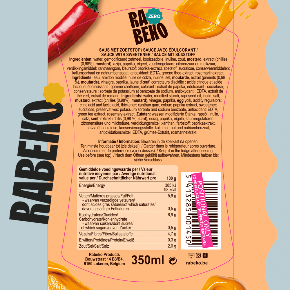 Rabeko Zero Chili Mayo Samurai - 350ml.