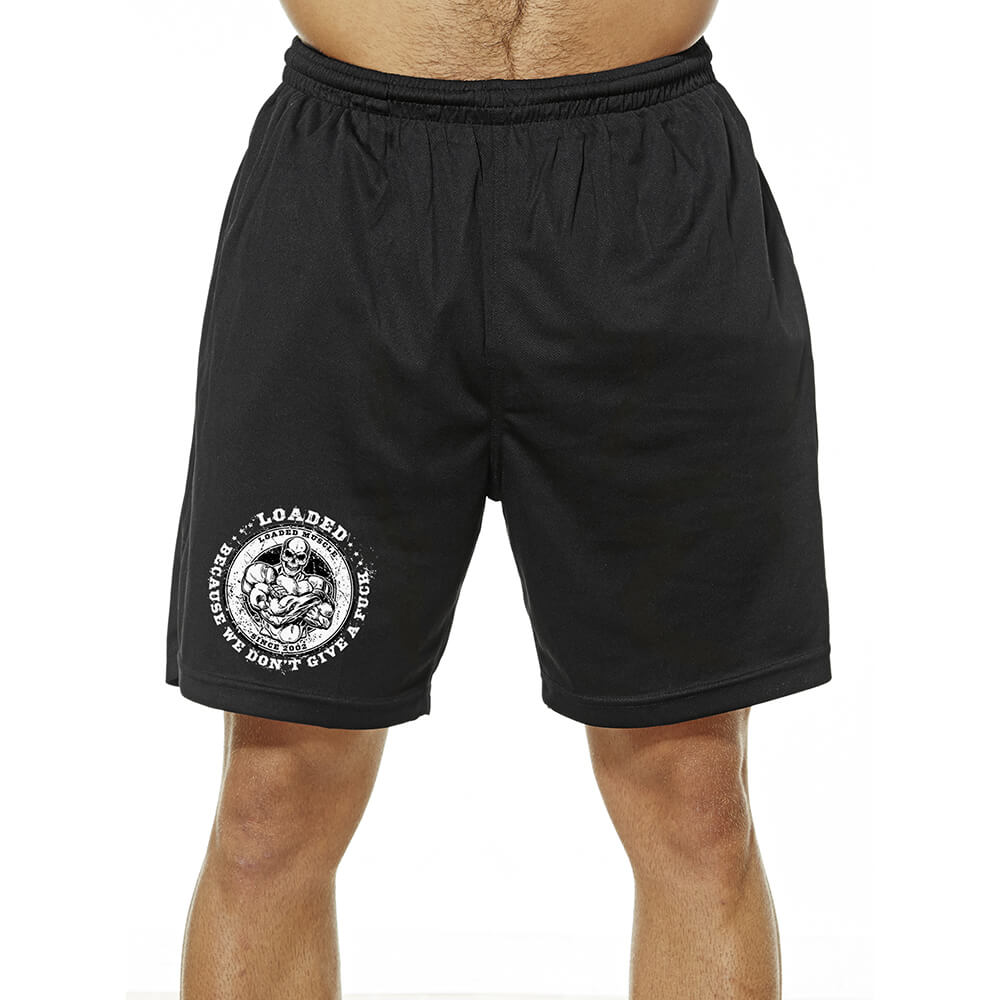 We Don't Give A Fuck Mesh Shorts - Black