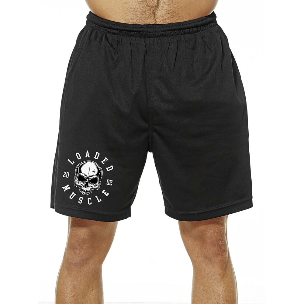 Skull Mesh Shorts - Black