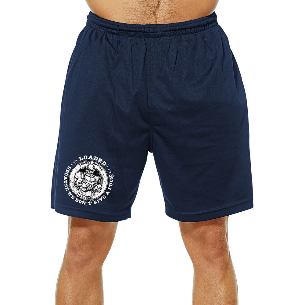 We Don't Give A Fuck Mesh Shorts - Navy