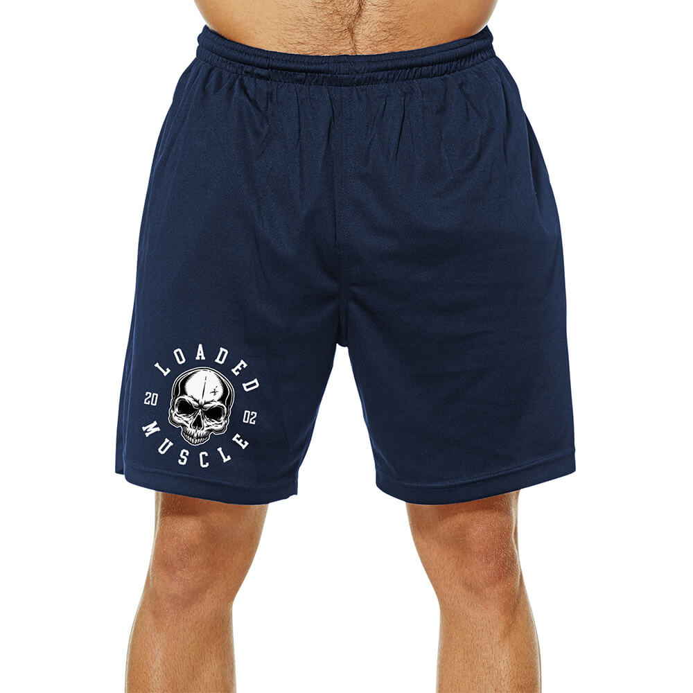 Skull Mesh Shorts - Navy