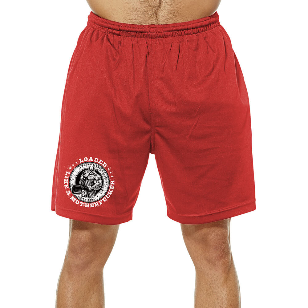 Loaded Like A Motherfucker Mesh Shorts - Red