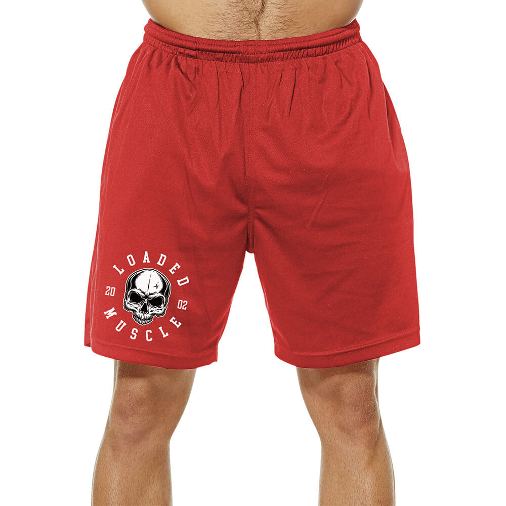 Skull Mesh Shorts - Red