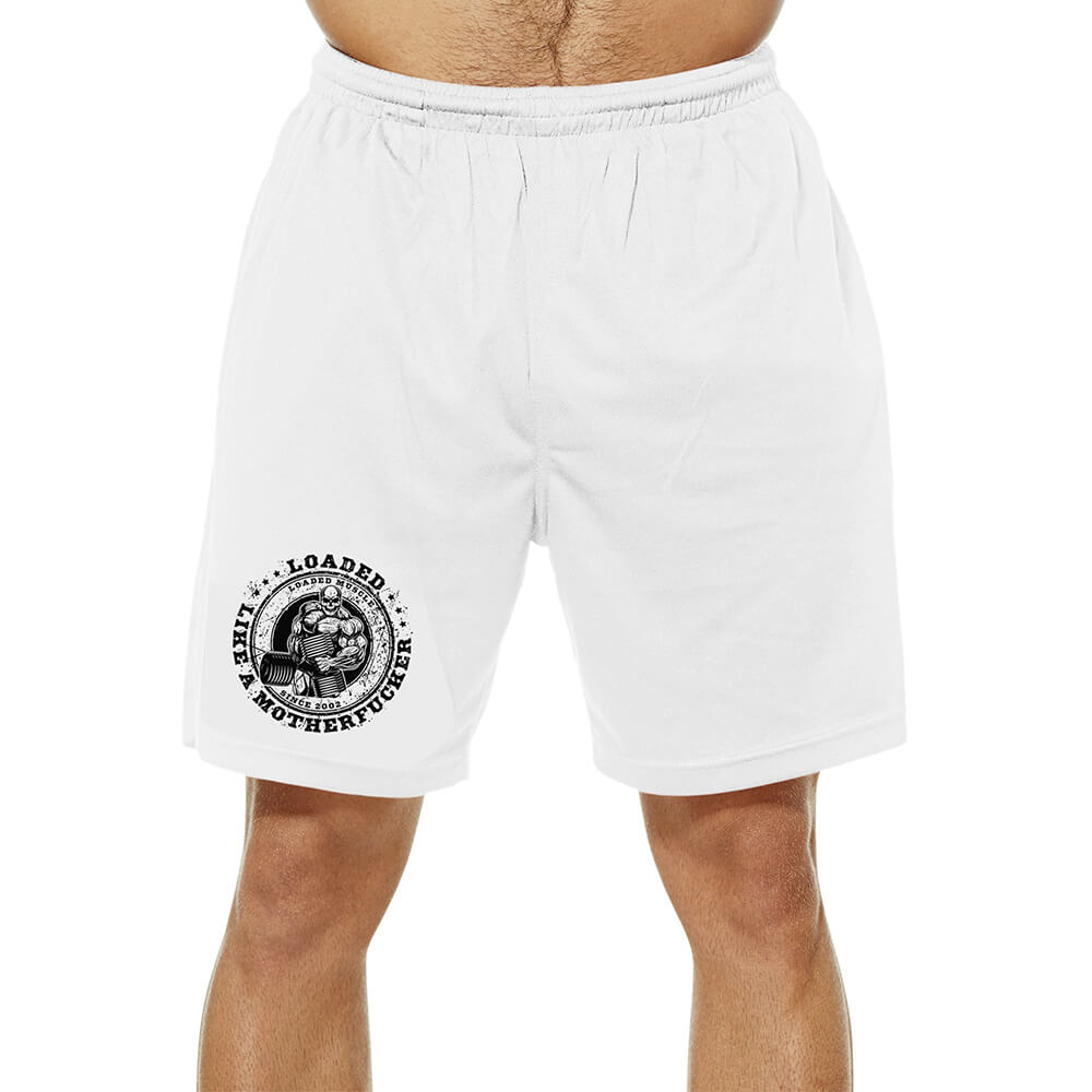 Loaded Like A Motherfucker Mesh Shorts - White