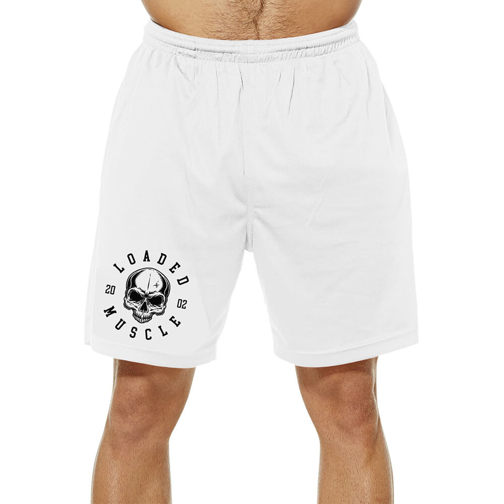 Skull Mesh Shorts - White