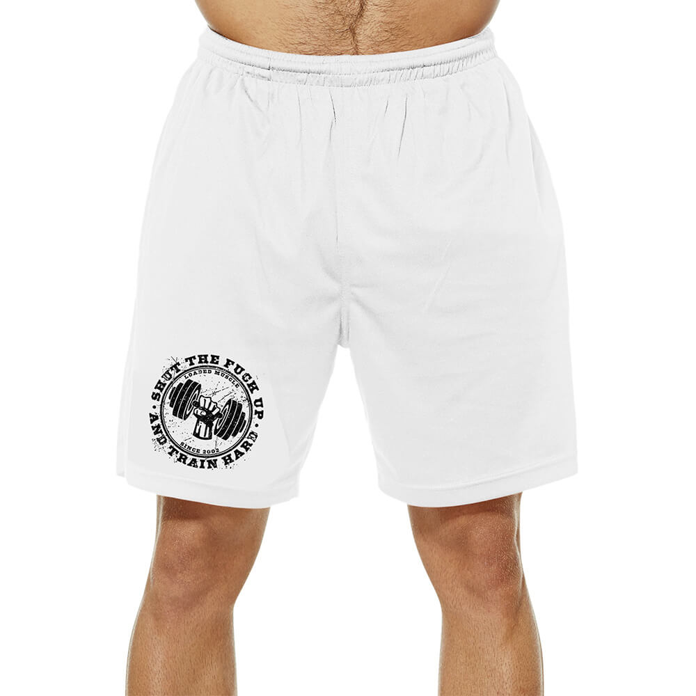 Shut The Fuck Up Mesh Shorts - White