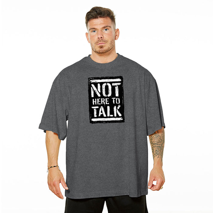 Not Here To Talk Oversize Tee - Charcoal
