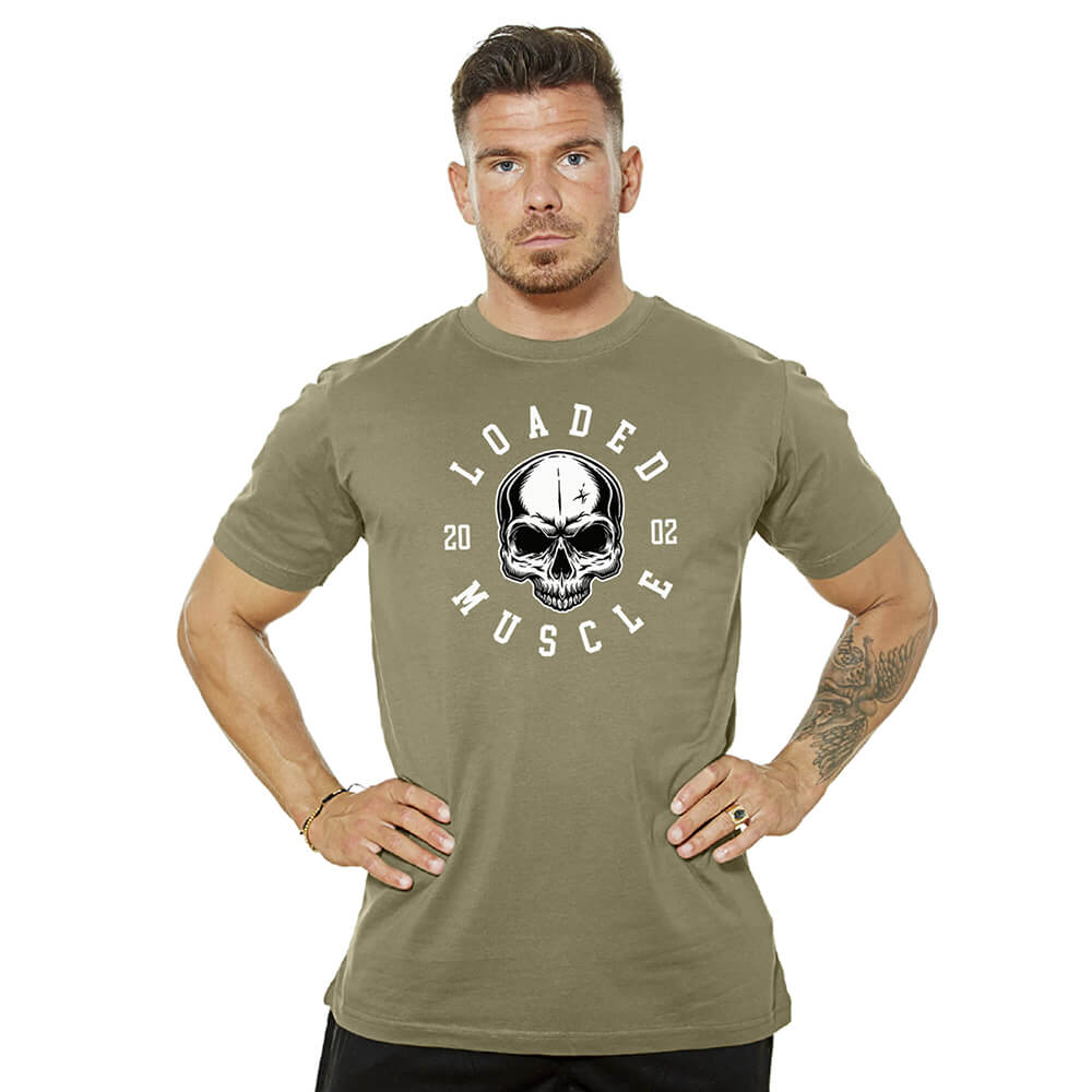 Loaded Skull Tee - Washed Green