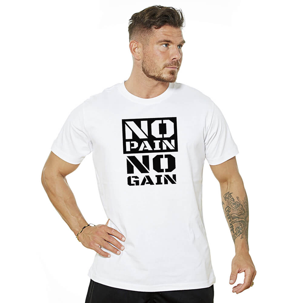 No Pain No Gain Tee - White