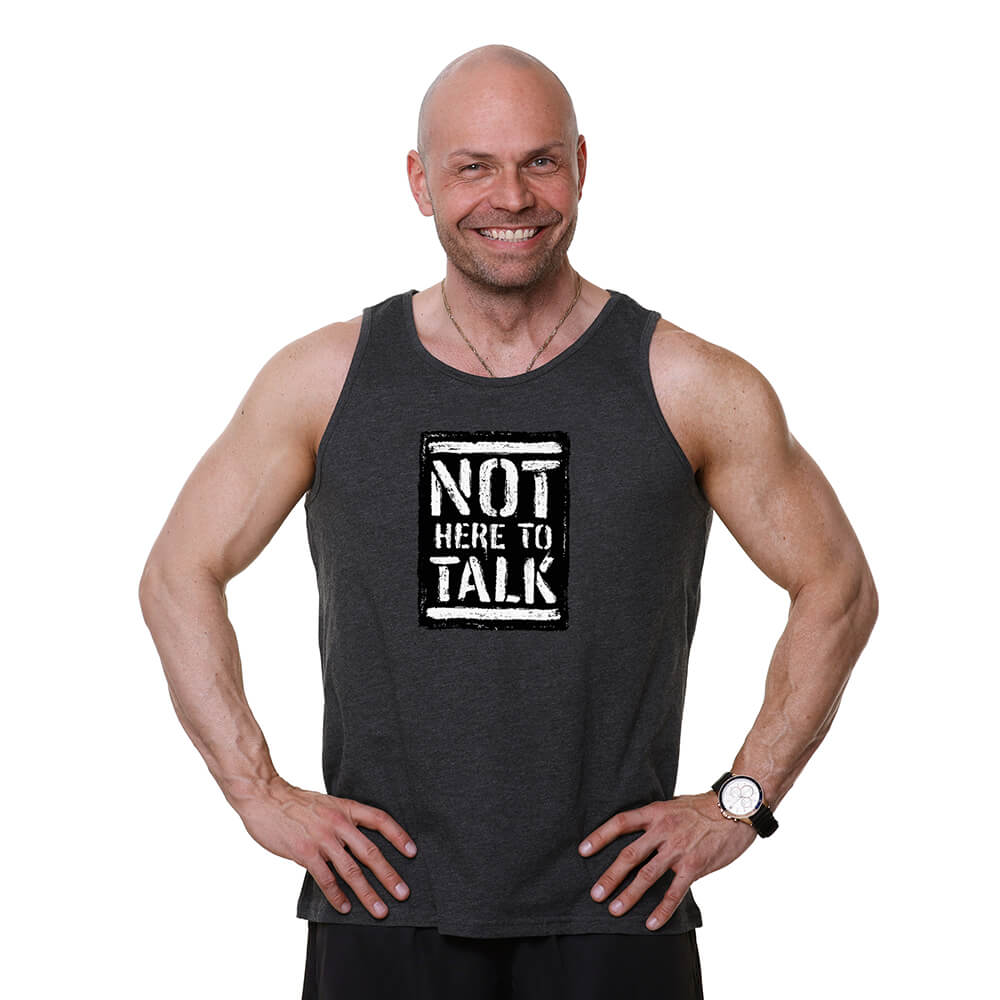 Not Here To Talk Tank - Charcoal