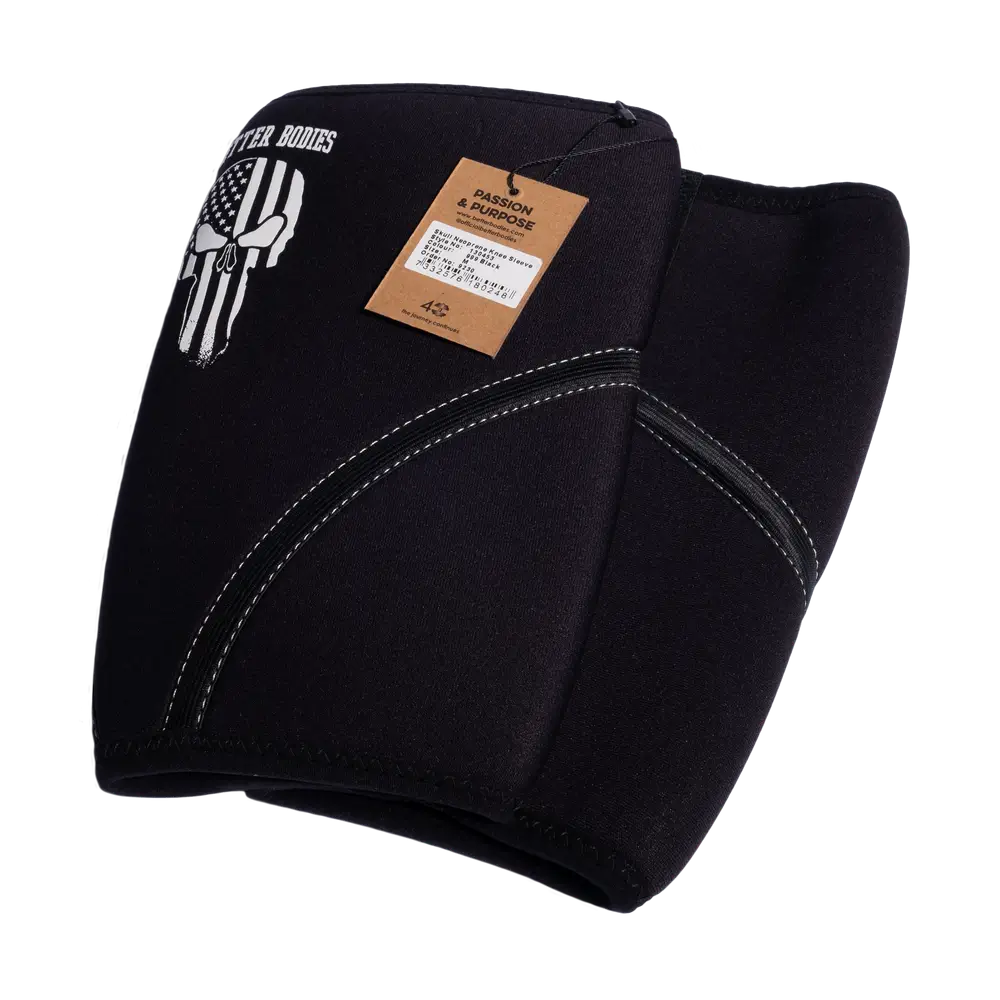 Skull Neoprene Knee Sleeve - Black