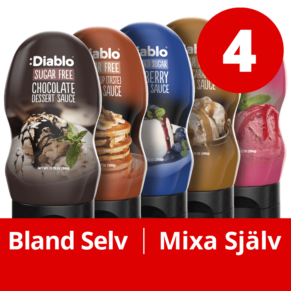 4 x Diablo Mixed Dessert Sauce (Sugar Free)