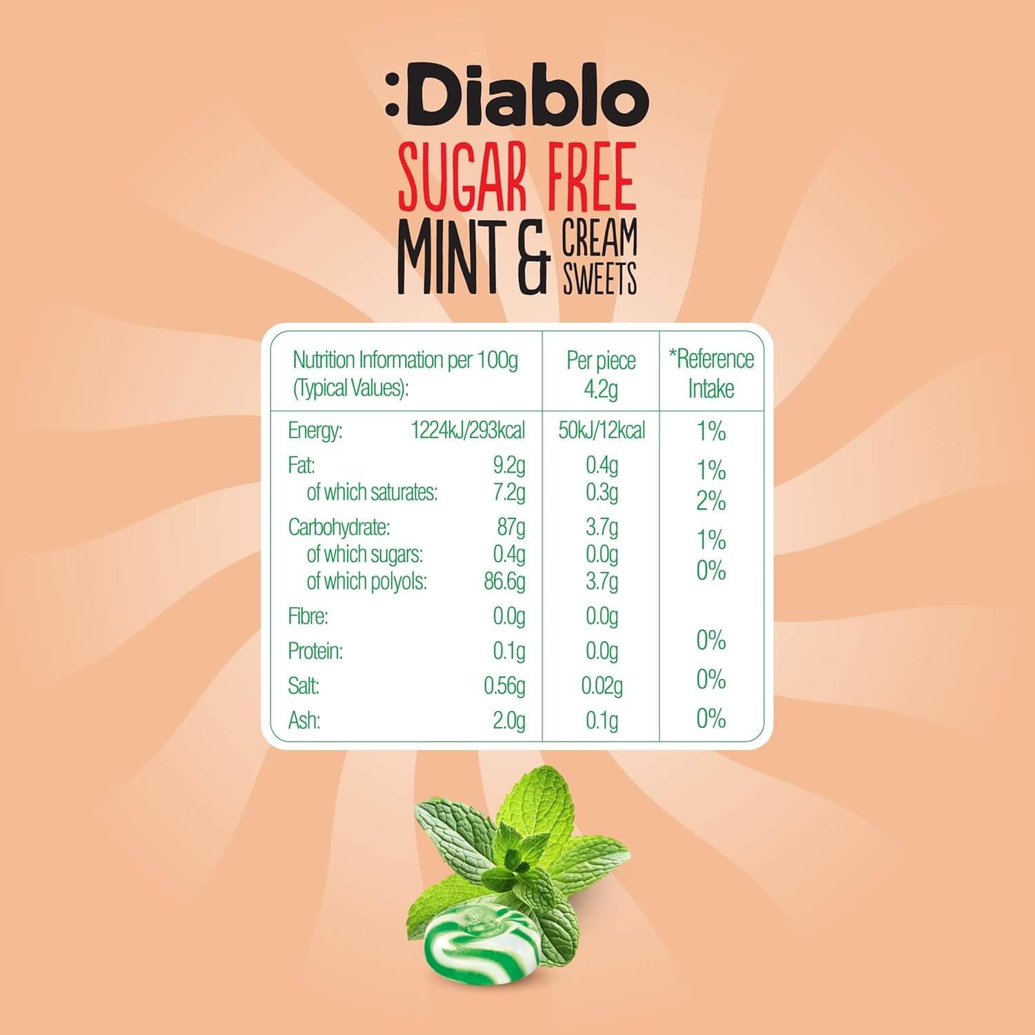 Mint and Cream Sweets - 75g. (Sugar Free)