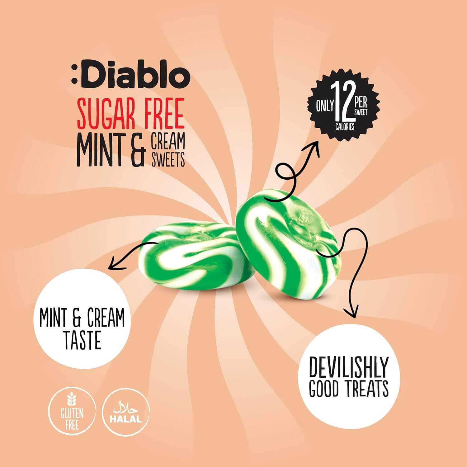 Mint and Cream Sweets - 75g. (Sugar Free)