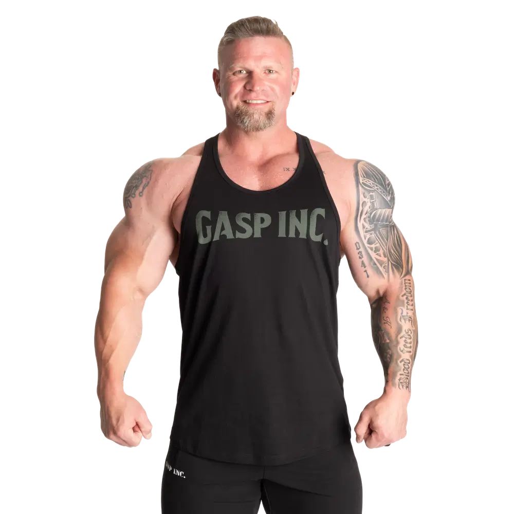 GASP Essential T-Back - Black/Green