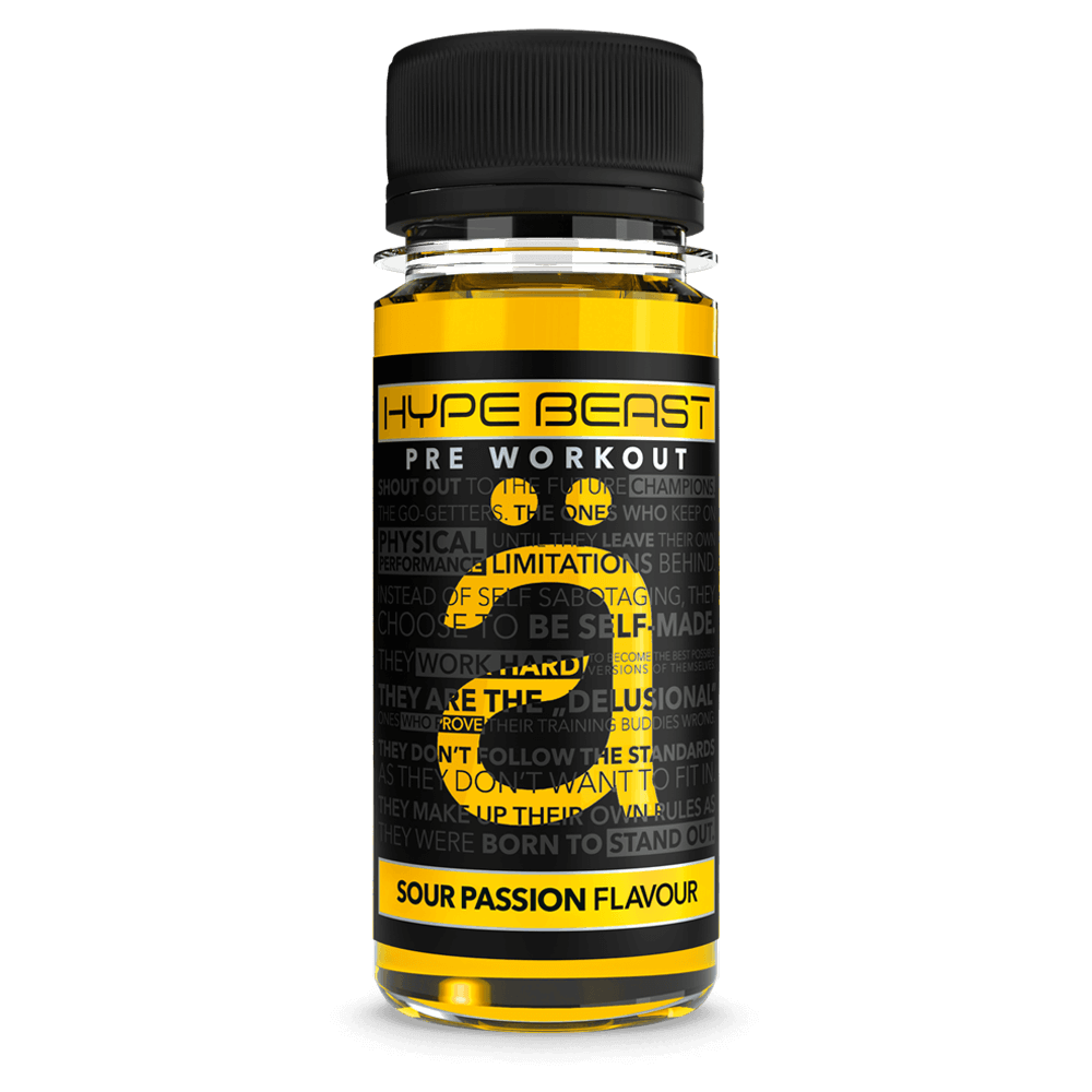 HypeBeast Pre-Workout Shot Citrus Passion Fruit - 12x60ml.