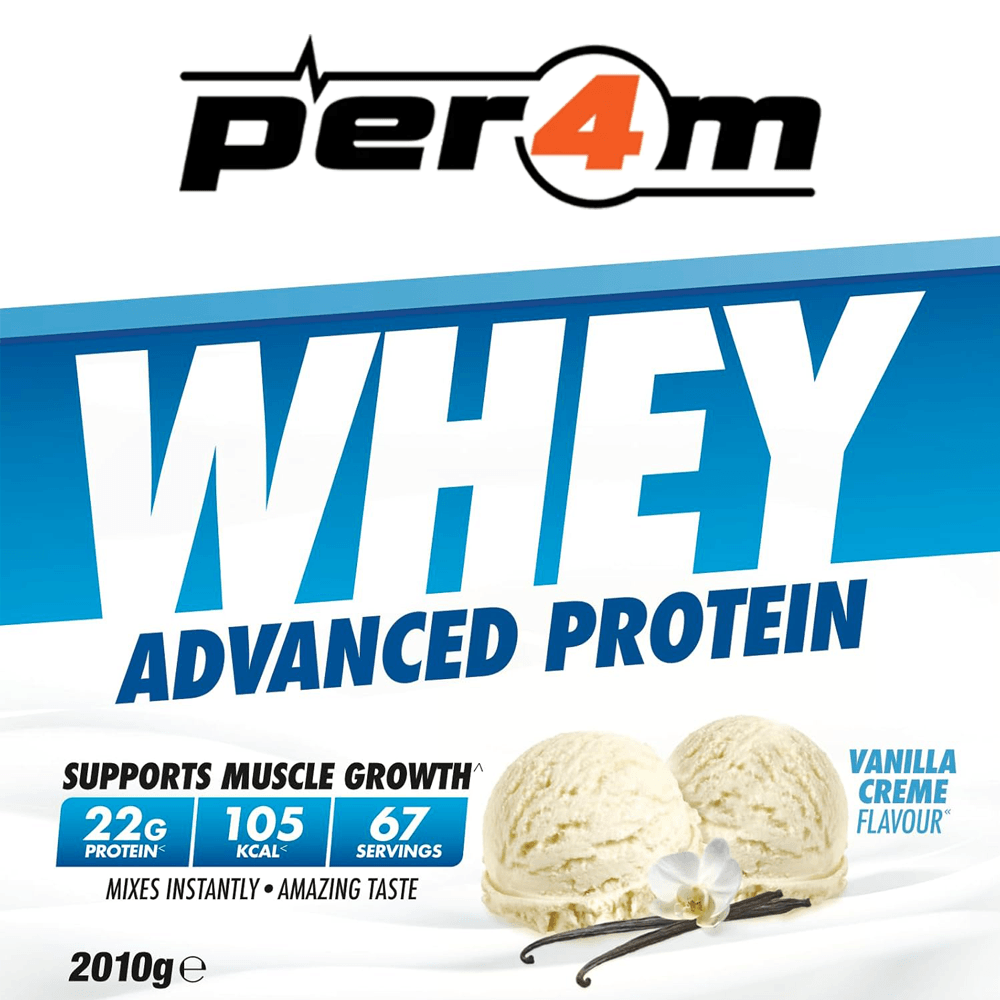 Mixed per4m Whey Protein - 3x2010g. FREE Creatine+Straps+Shaker