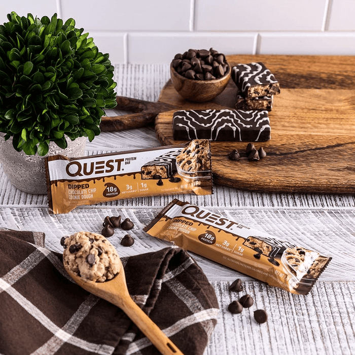 Quest Protein Bar Dipped Chocolate Chip Cookie Dough - 12x50g.