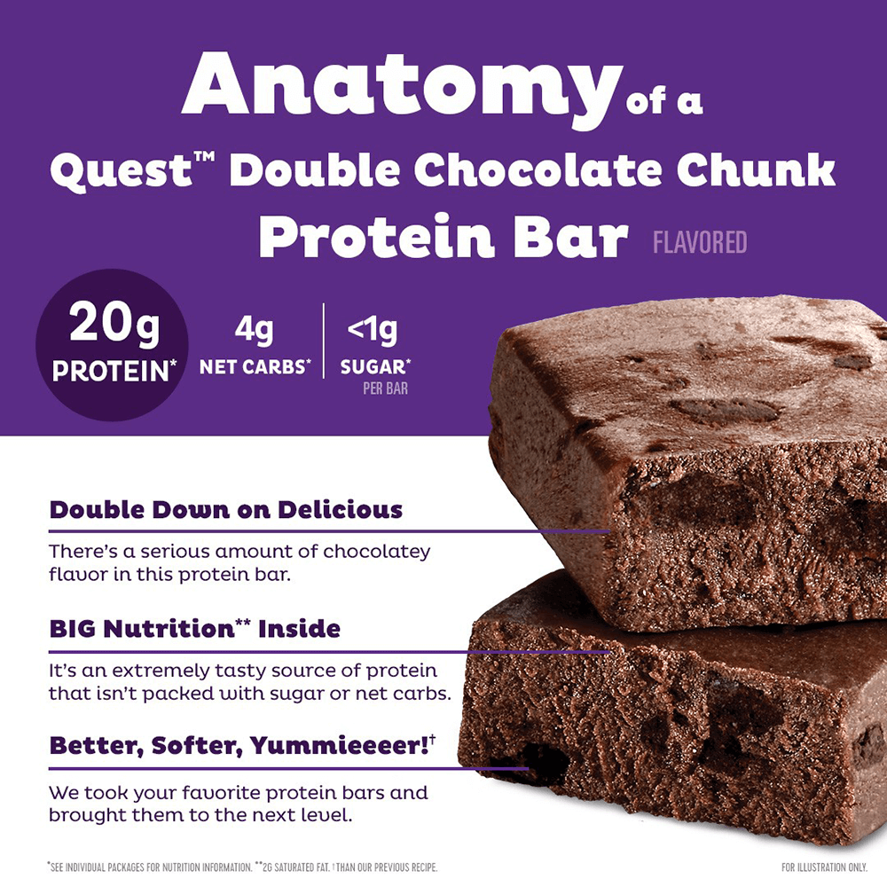 Quest Protein Bar Double Chocolate Chunk - 60g.