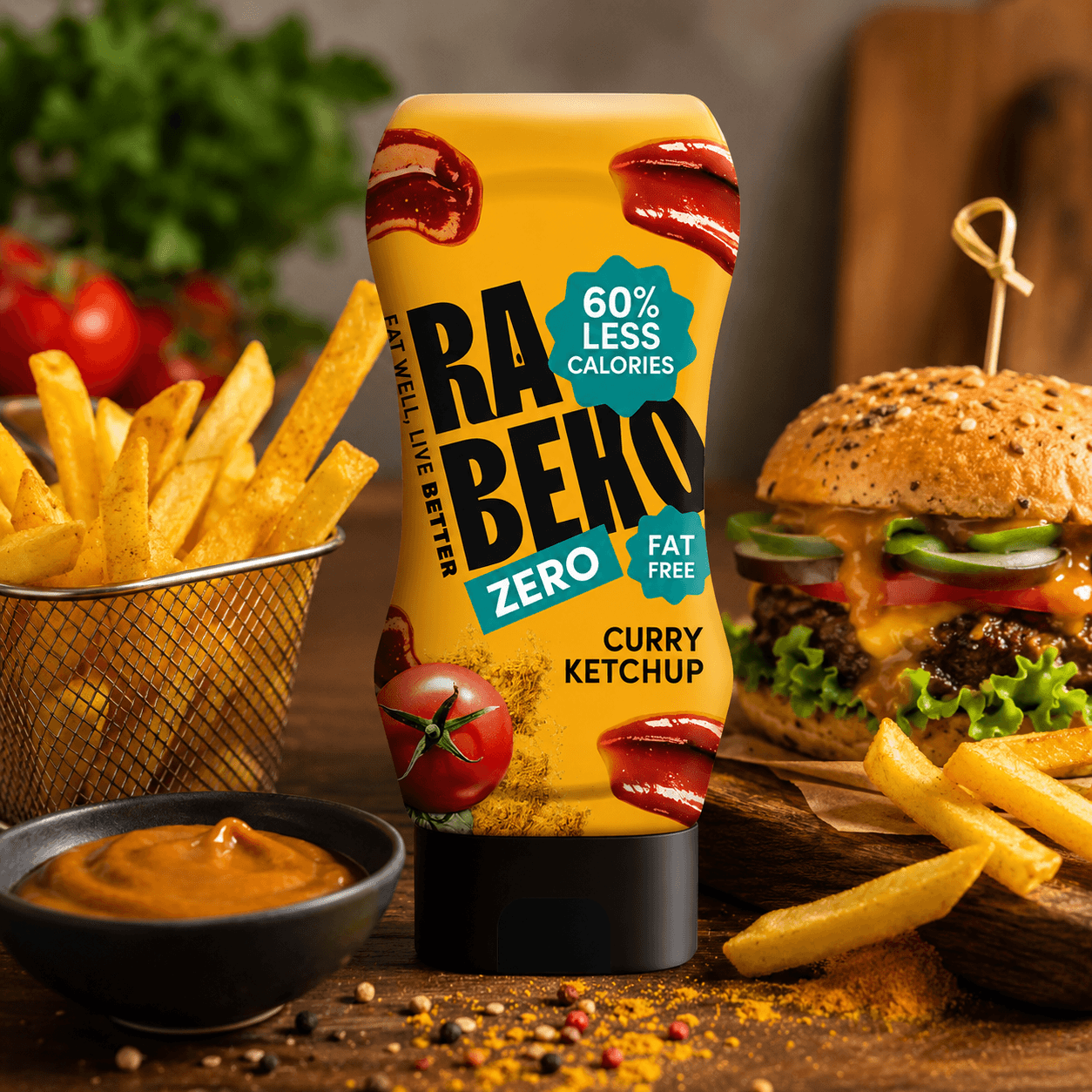 Rabeko Zero Curry Ketchup - 350ml.