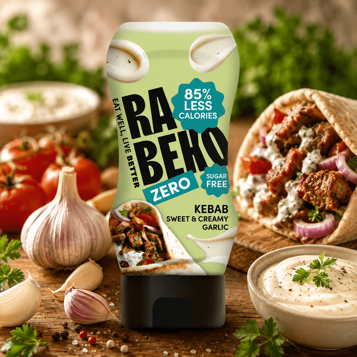 Rabeko Zero Kebab Sweet & Creamy Garlic - 350ml.