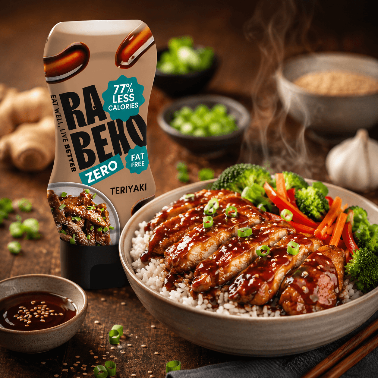 Rabeko Zero Teriyaki Sauce - 350ml.