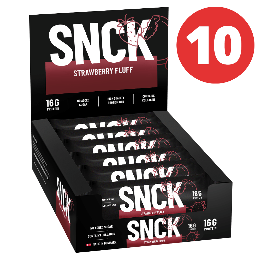 SNCK Protein Bar Strawberry Fluff - 10x55g.