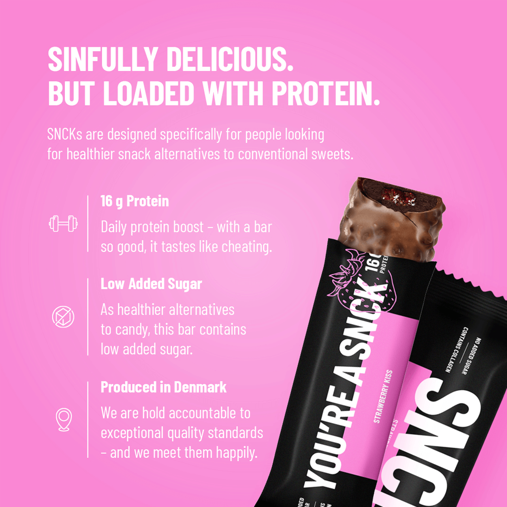 SNCK Protein Bar Strawberry Kiss - 10x55g.