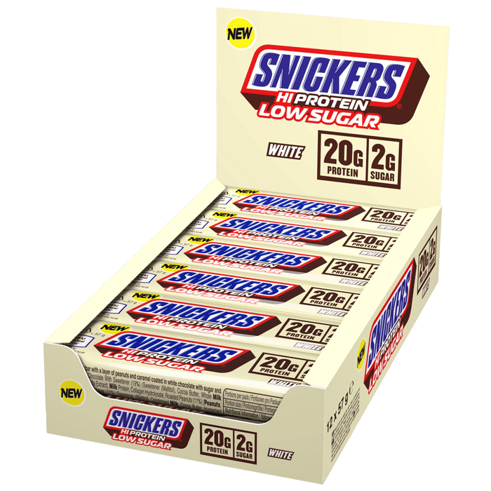 Snickers Hi-Protein White Bar Low Sugar - 12x57g.